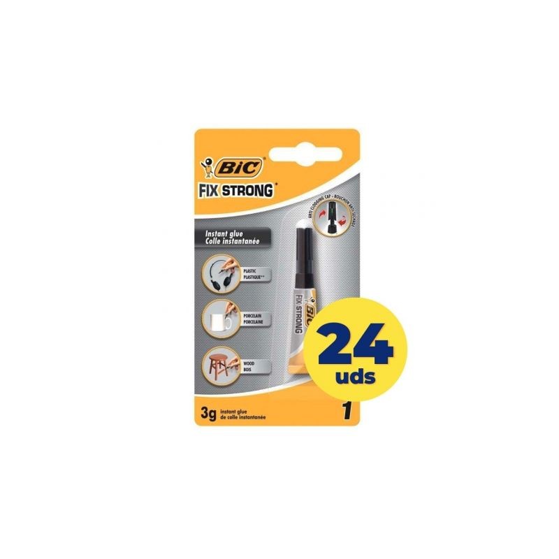 Caja de Pegamento en Tubo Bic Fix Strong- 3g- 24 unidades