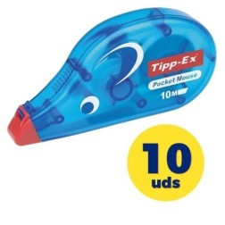 Caja de Correctores de Escritura en Cinta Bic Tipp-Ex Pocket Mouse- 4-2mm x 10m- 10 unidades