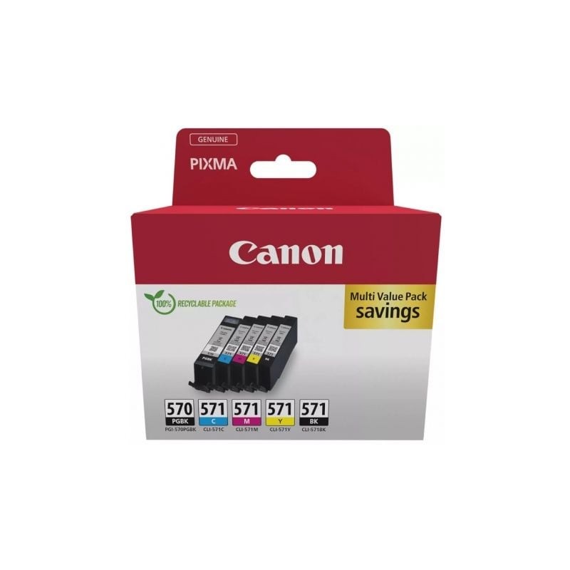 Cartucho de Tinta Original Canon PGI-570 + CLI-571 Multipack- Cian- Magenta- Amarillo- Negro