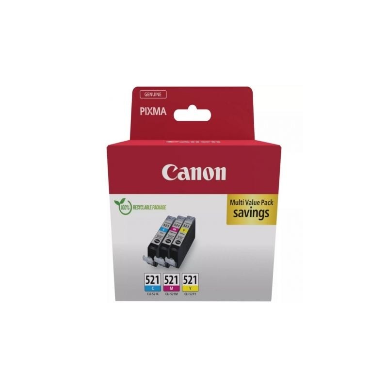 Cartucho de Tinta Original Canon CLI-521 Multipack- Cian- Magenta- Amarillo