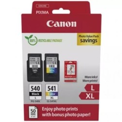 Cartucho de Tinta Original Canon PG-540L + CL-541 XL Multipack Alta Capacidad- Negro- Tricolor + Papel Fotográfico