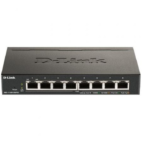 Switch D-Link DGS-1100-08PV2 8 Puertos- RJ-45 10-100-1000 PoE