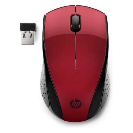 Ratón Inalámbrico HP 220- Hasta 1600 DPI- Rojo