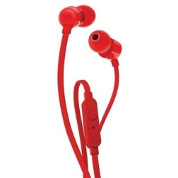 Auriculares Intrauditivos JBL T110- con Micrófono- Jack 3-5- Rojos