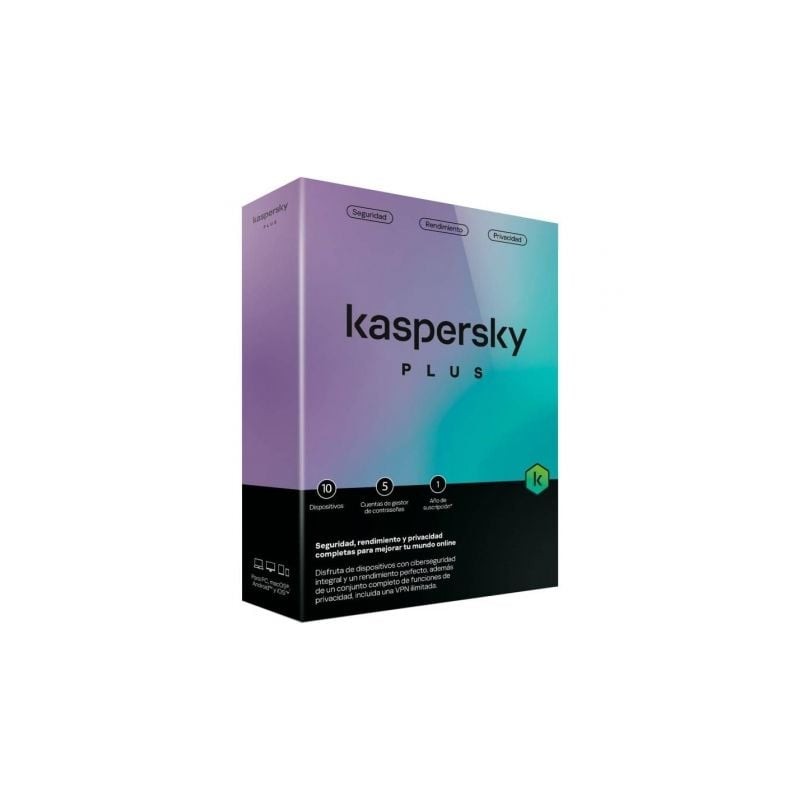 Antivirus Kaspersky Plus- 10 Dispositivos- 1 Año