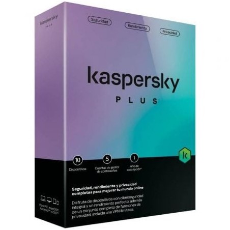 Antivirus Kaspersky Plus- 10 Dispositivos- 1 Año