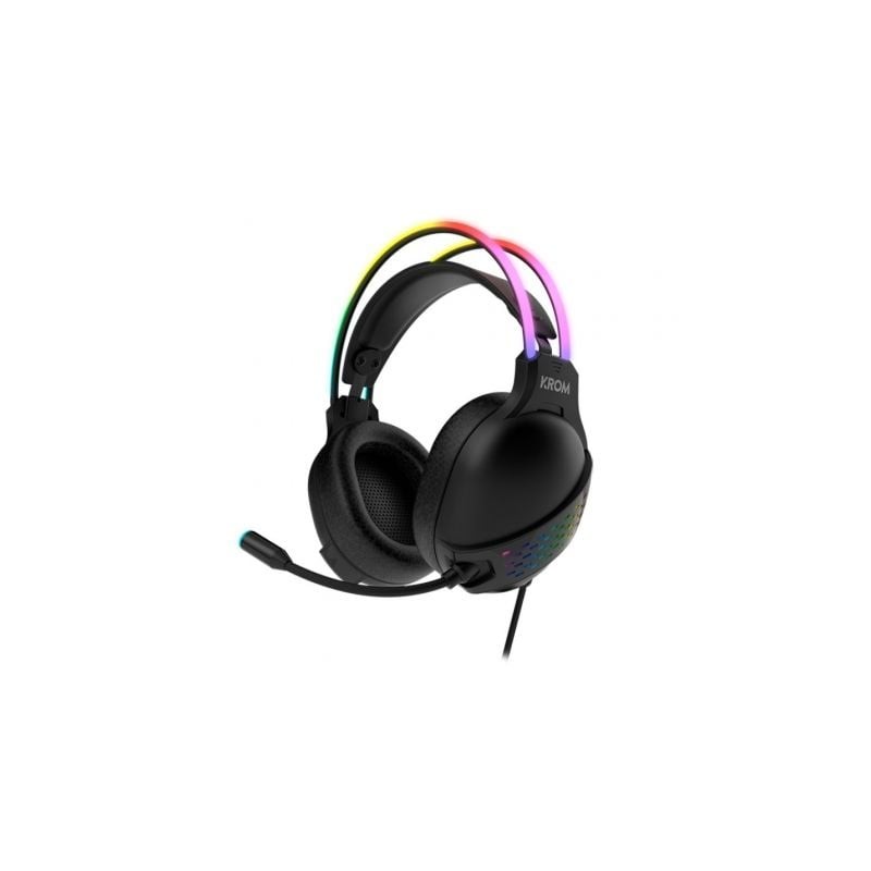 Auriculares Gaming con Micrófono Krom Klaim- Jack 3-5- USB 2-0- Negros