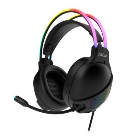 Auriculares Gaming con Micrófono Krom Klaim- Jack 3-5- USB 2-0- Negros