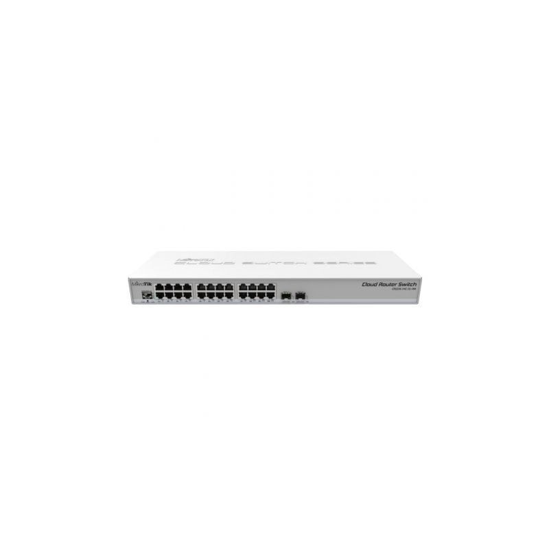 Switch Router Mikrotik CRS326-24G-2S+RM 26 Puertos- RJ45 10-100-100- SFP- PoE