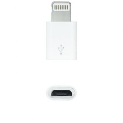 Adaptador Micro USB 2-0 Lightning Nanocable 10-10-4100- Micro USB Hembra - Lightning Macho- Blanco