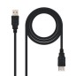 Cable Alargador USB 2-0 Nanocable 10-01-0203-BK- USB Macho - USB Hembra- 1-8m- Negro