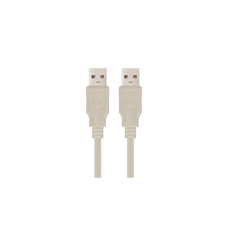 Cable USB 2-0 Nanocable 10-01-0303- USB Macho - USB Macho- 2m- Beige