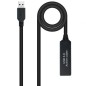 Cable Alargador Amplificador USB 3-0 Nanocable 10-01-0312- USB Macho - USB Hembra- 10m- Negro