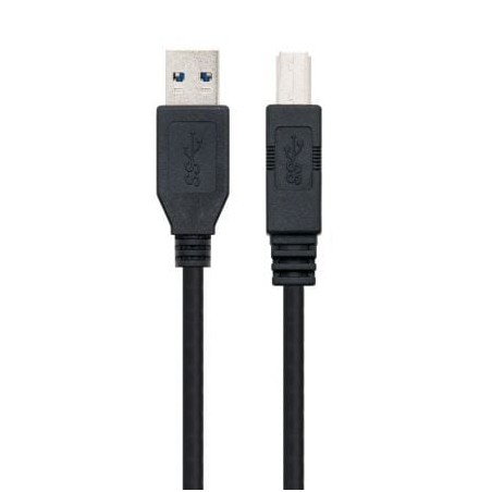 Cable USB 3-0 Impresora Nanocable 10-01-0802-BK- USB Tipo-B Macho - USB Macho- 2m- Negro