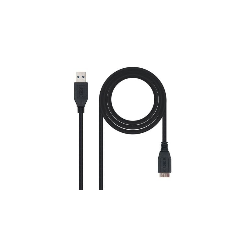 Cable USB 3-0 Nanocable 10-01-1101-BK- USB Macho - MicroUSB Macho- 1m- Negro