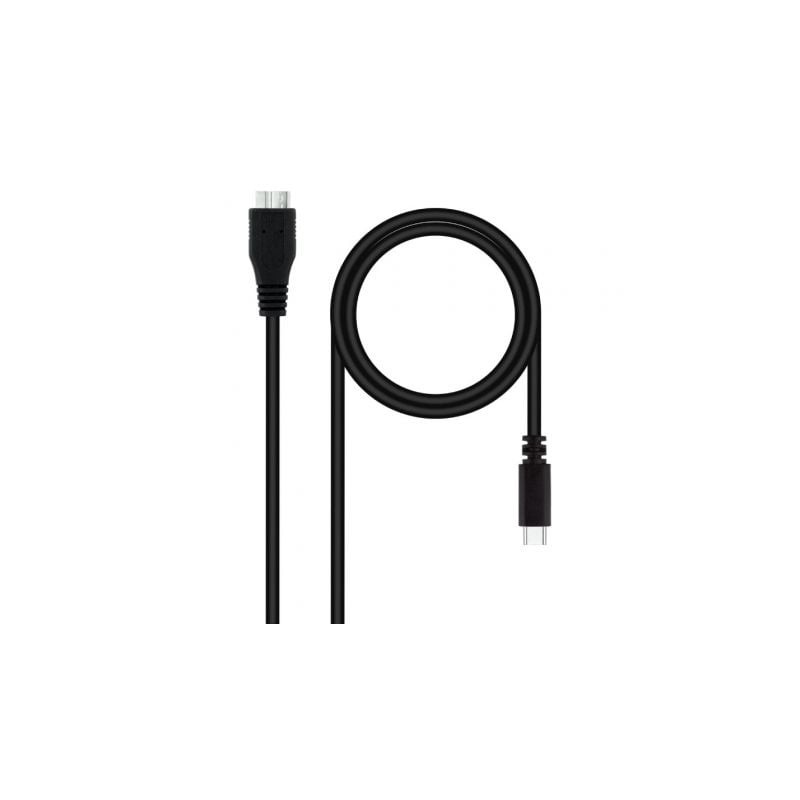 Cable USB 3-0 Nanocable 10-01-1201-BK- USB Tipo-C Macho - MicroUSB Macho- 1m- Negro