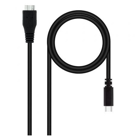 Cable USB 3-0 Tipo-C Nanocable 10-01-1201-BK- USB Tipo-C Macho - MicroUSB Macho- 1m- Negro