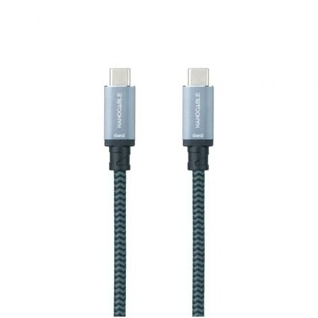 Cable USB 3-2 Nanocable 10-01-4103-COMB- USB Tipo-C Macho - USB Tipo-C Macho- Hasta 100W- 20Gbps- 3m- Gris y Negro