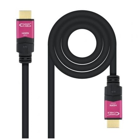 Cable HDMI 2-0 4K Nanocable 10-15-3715- HDMI Macho - HDMI Macho- 15m- Negro