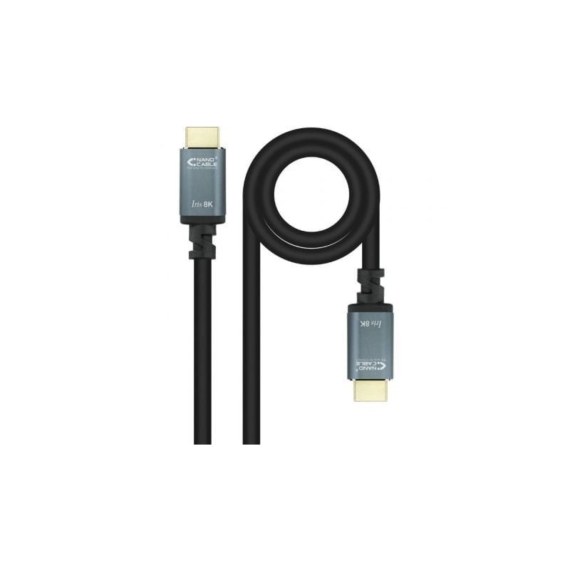 Cable HDMI 2-1 IRIS 8K Nanocable 10-15-8005- HDMI Macho - HDMI Macho- 5m- Negro