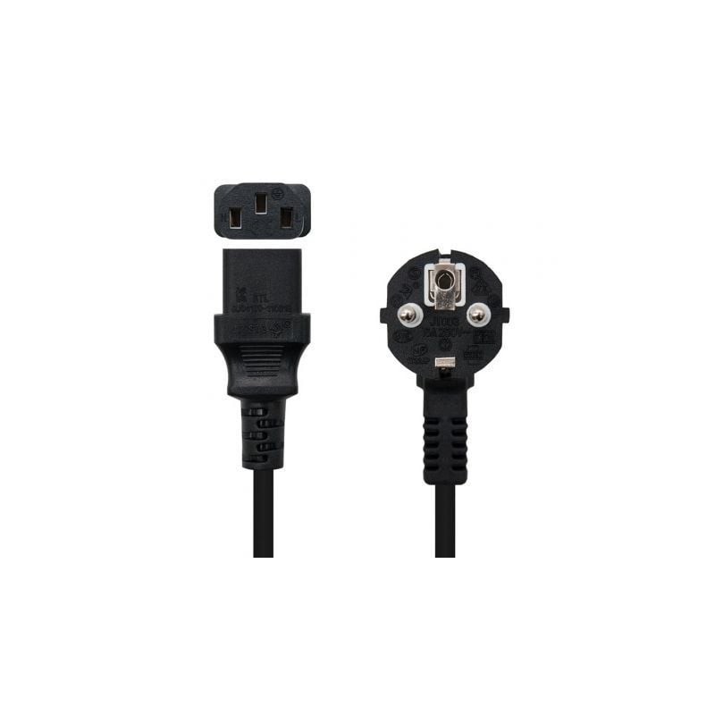 Cable Alimentación Nanocable 10-22-0103- Schuko Macho - C13 Hembra- 3m- Negro