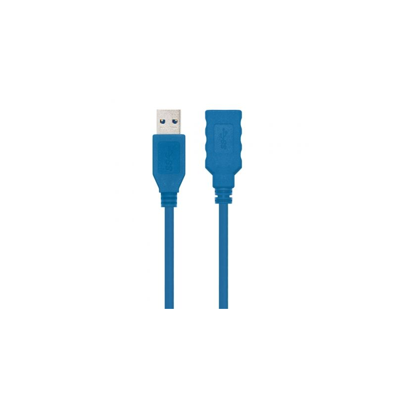 Cable Alargador USB 3-0 Nanocable 10-01-0902-BL- USB Macho - USB Hembra- 2m- Azul