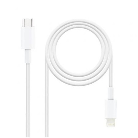 Cable USB 2-0 Tipo-C Lightning Nanocable 10-10-0601- USB Tipo-C Macho - Lightning Macho- 1m- Blanco