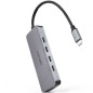 Hub USB Tipo-C Nanocable 10-16-4505- 4xUSB Tipo-C- 1xUSB Tipo-C DP- Gris