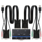 KVM Switch Nanocable 10-12-0001- PC - CPU: 2 VGA + 2 USB + 4 JACK 3-5 - CONSOLA: 2 USB + VGA + 2 JACK 2-5- 1-4m