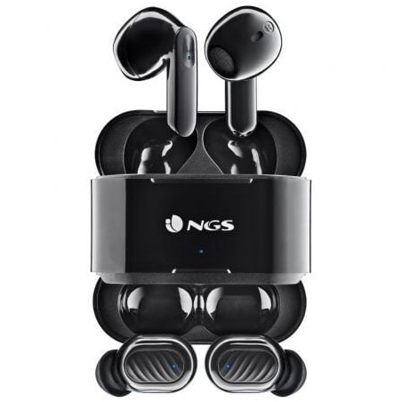 Auriculares Bluetooth NGS Ártica Duo con estuche de carga- Autonomía 5h- Negros