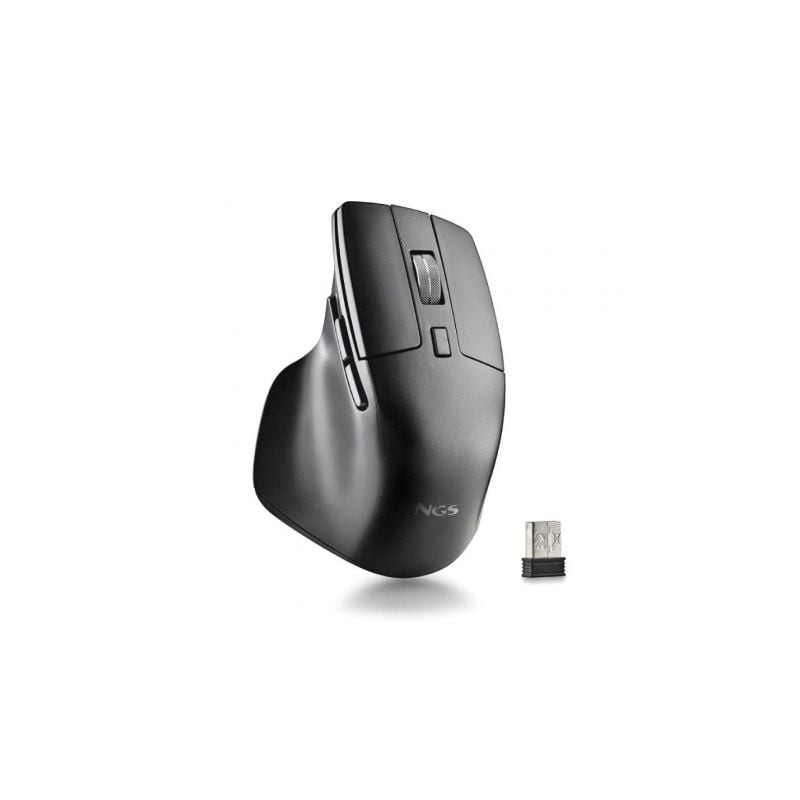 Ratón Inalámbrico por Bluetooth NGS HIT-RB- Batería recargable- Hasta 1600 DPI- Negro