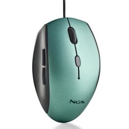 Ratón Ergonómico NGS Moth Ice- Hasta 1600 DPI- Verde Hielo