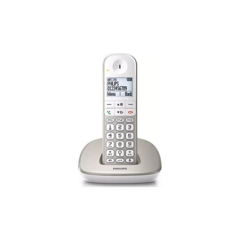 Teléfono Inalámbrico Philips XL4901S-23- Plata y Blanco