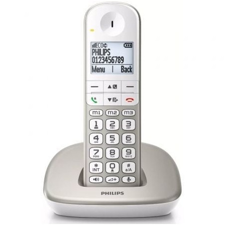 Teléfono Inalámbrico Philips XL4901S-23- Plata y Blanco