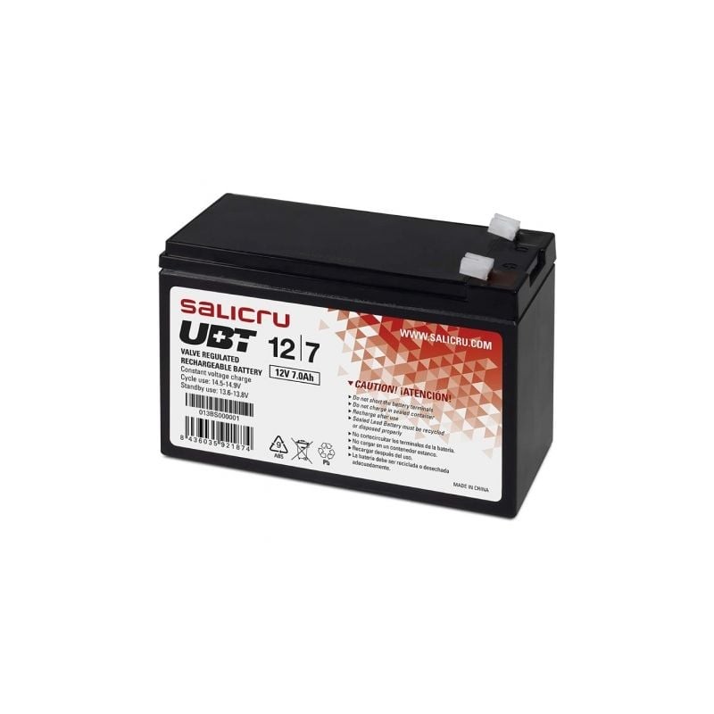 Batería Salicru UBT 12-7 V2 compatible con SAI Salicru según especificaciones