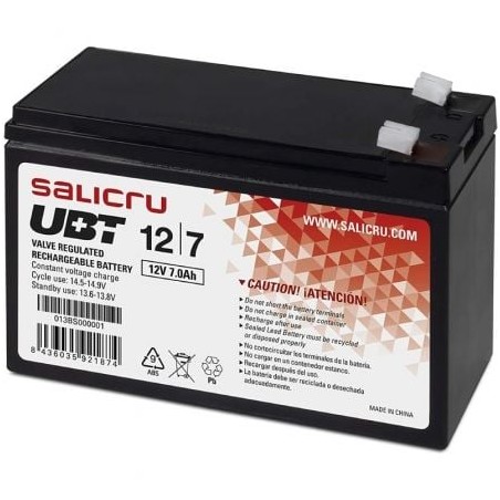 Batería Salicru UBT 12-7 V2 compatible con SAI Salicru según especificaciones