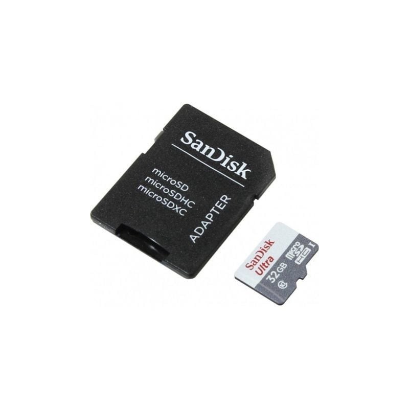 Tarjeta de Memoria SanDisk Ultra 32GB microSD HC con Adaptador- Clase 10- 100MB-s