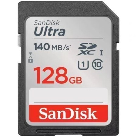 Tarjeta de Memoria SanDisk Ultra 128GB SD HC UHS-I - SDXC- Clase 10- 140MBs