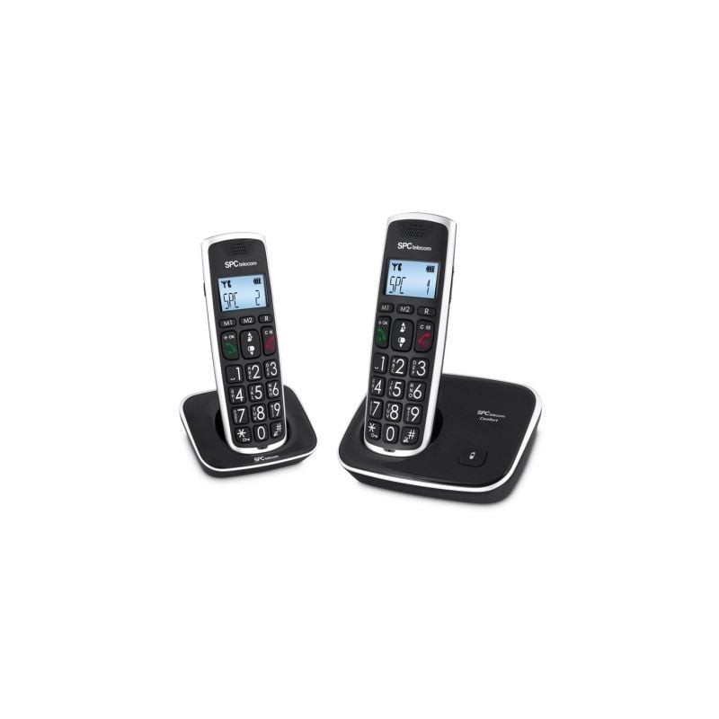 Teléfono Inalámbrico SPC Comfort Kaiser 7609N- Pack DUO- Negro