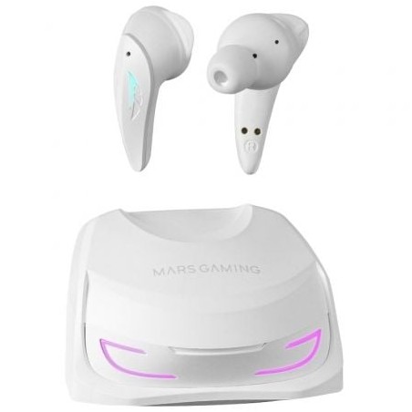 Auriculares Bluetooth Mars Gaming MHI-Ultra con estuche de carga- Autonomía 7-8h- Blancos