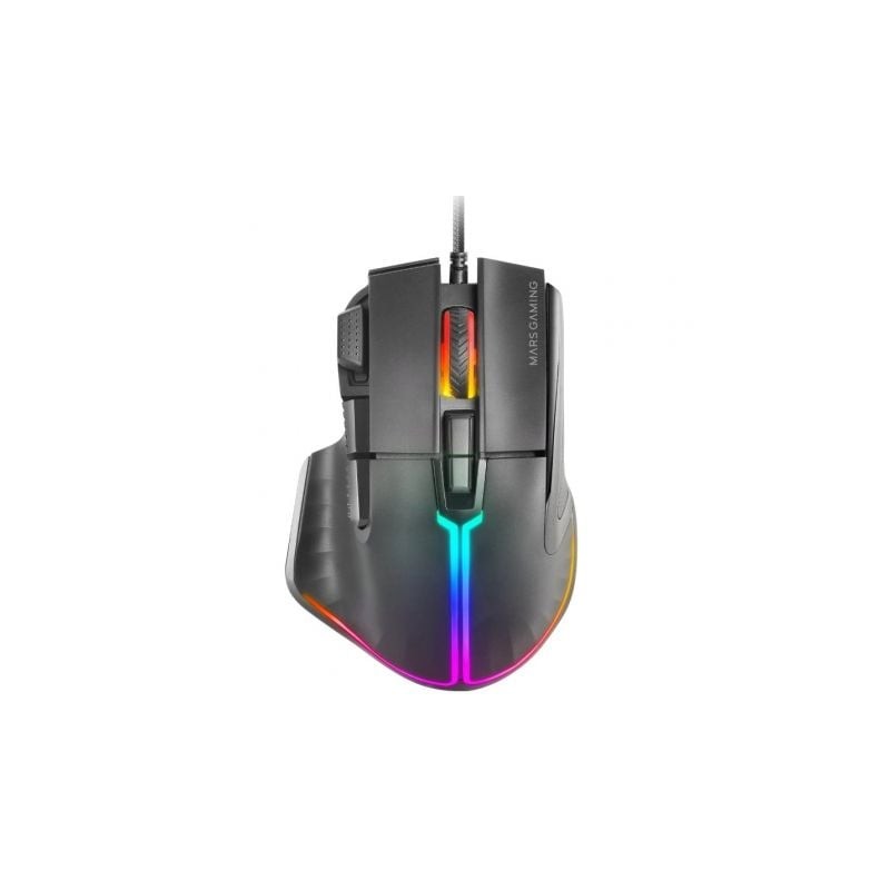 Ratón Gaming Mars Gaming MM-XT- Hasta 12800 DPI- Negro