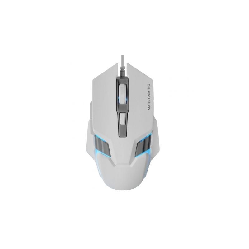 Ratón Gaming Mars Gaming MM024- Hasta 4000 DPI- Blanco