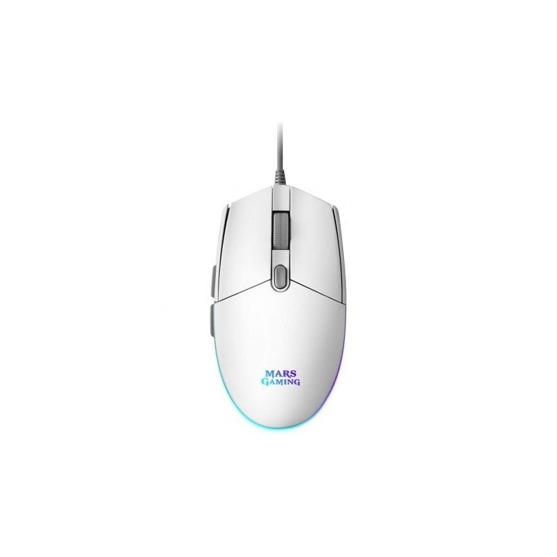 Ratón Gaming Mars Gaming MMGW- Hasta 3200 DPI- Blanco