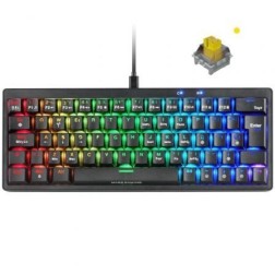 Teclado Gaming Mecánico Mars Gaming MKMINIPRO- Switch Amarillo- Negro