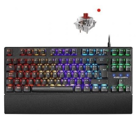 Teclado Gaming Mecánico Mars Gaming MKXTKLRES- Switch Rojo