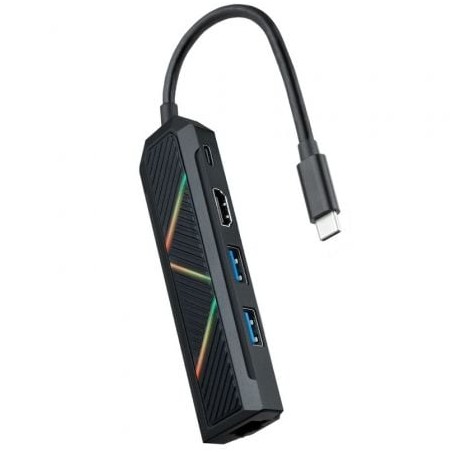 Docking USB Tipo-C Nanocable 10-16-0501- 2xUSB- 1xUSB Tipo-C PD- 1xHDMI- 1xRJ45- Negro