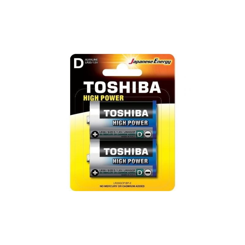 Pack de 2 Pilas D 2 Toshiba LR20- 1-5V- Alcalinas