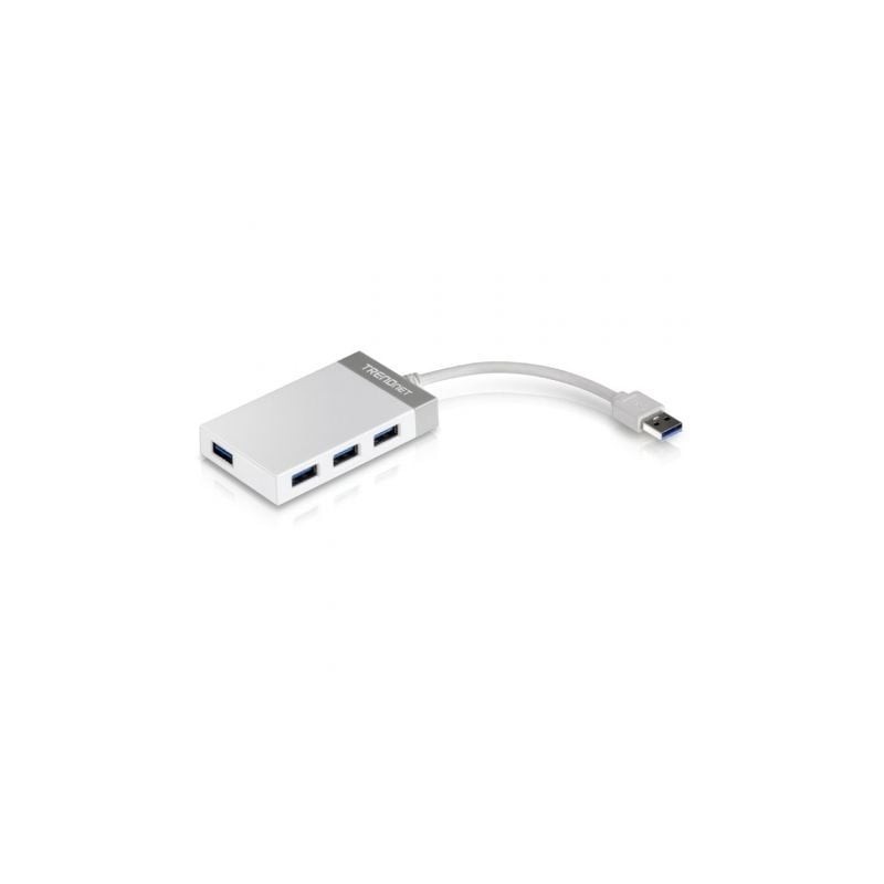 Hub USB 3-0 Trendnet TU3-H4E- 4xUSB- Blanco y Gris