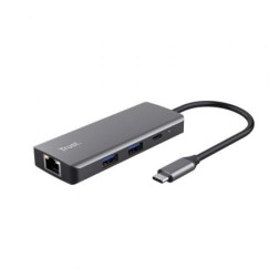 Docking USB Tipo-C Trust Dalyx- 2xUSB- 2xUSB Tipo-C- 1xHDMI- 1xRJ45- Gris