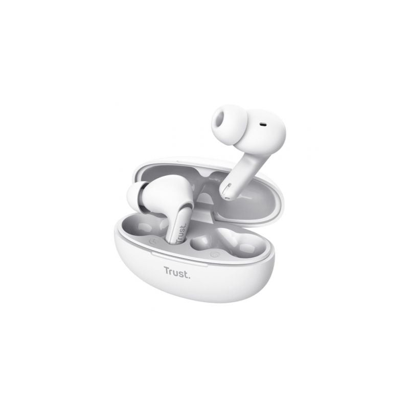 Auriculares Bluetooth Trust Yavi ENC con estuche de carga- Blancos